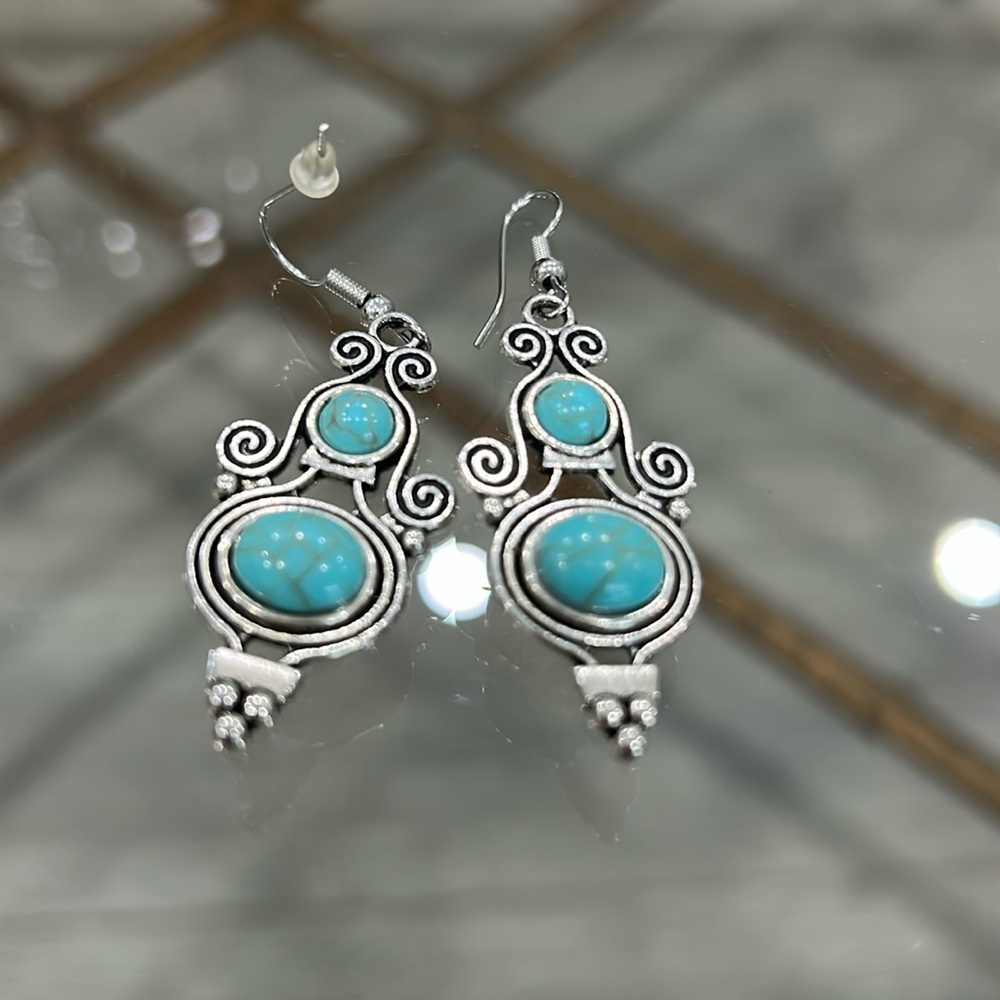 Silver and turquoise earrings